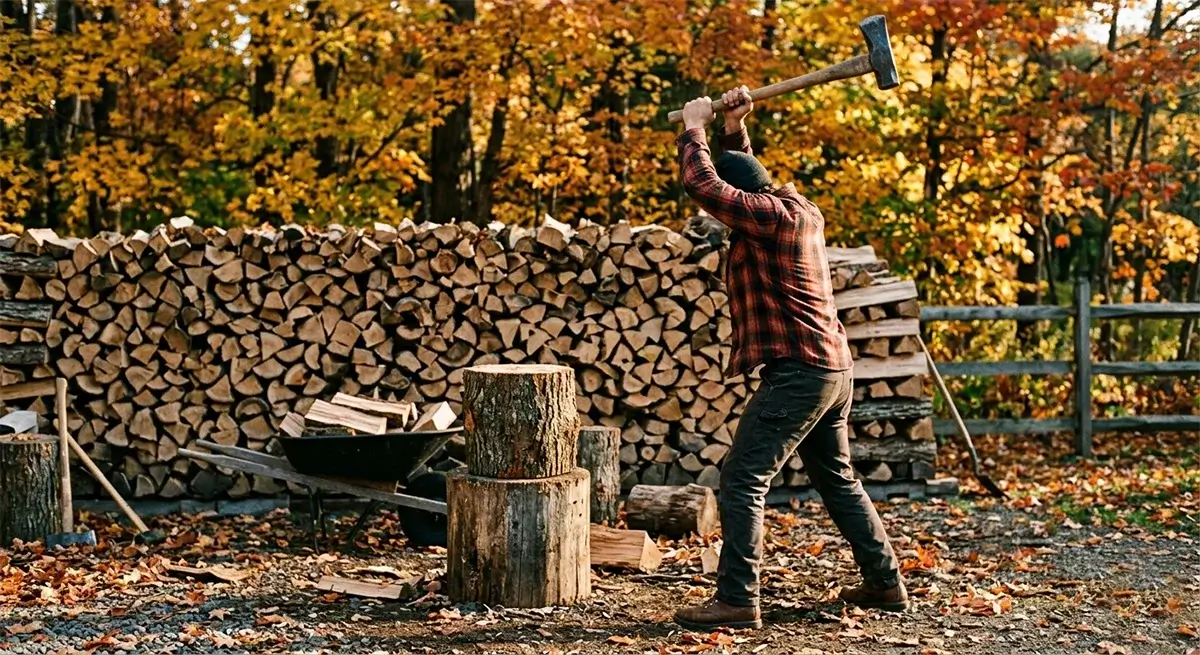 How to Split & Stack Firewood for Winter (2026) | Small Acre Life